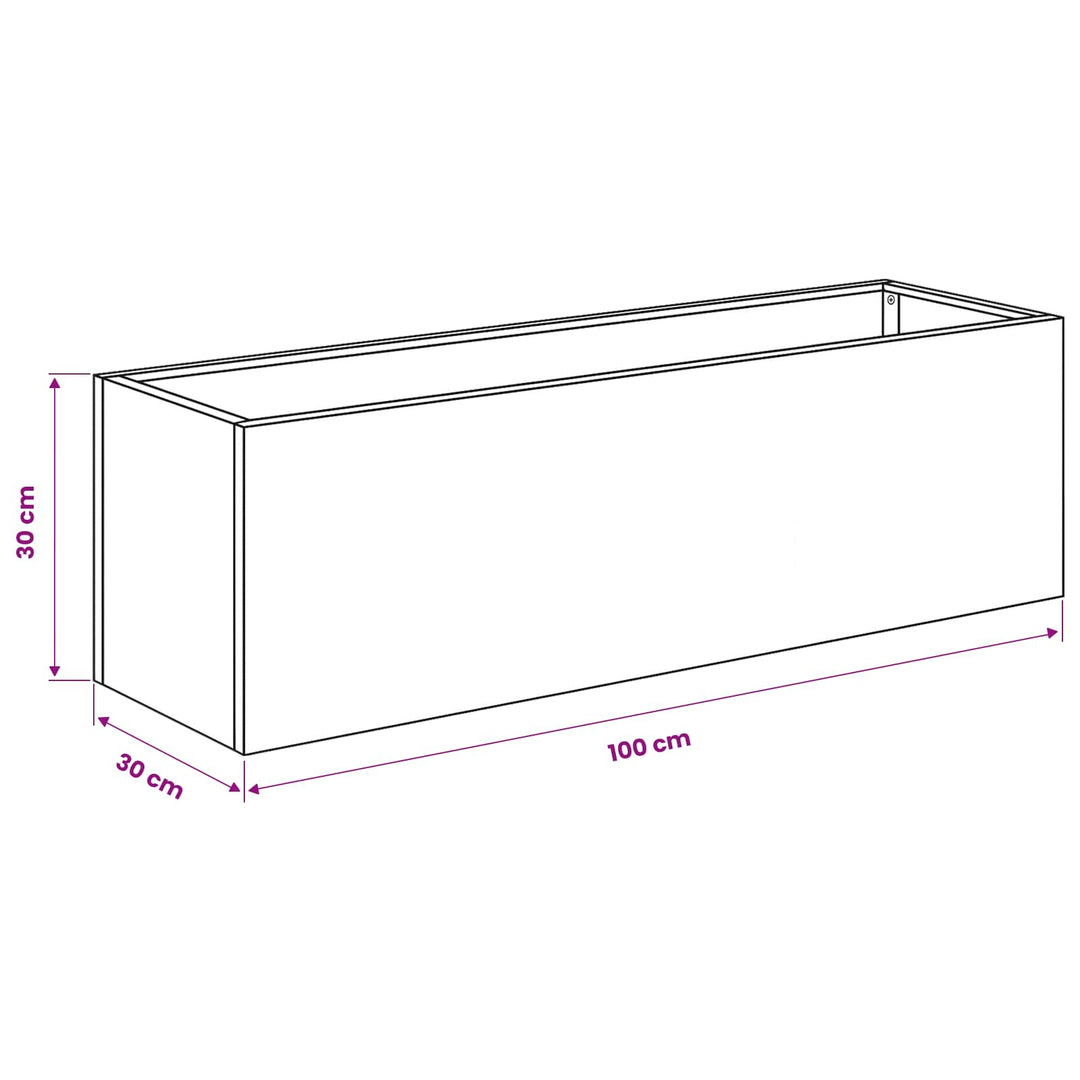 Have Blomsterkrukke 2 stk. Antracit 100 x 30 x 30 cm