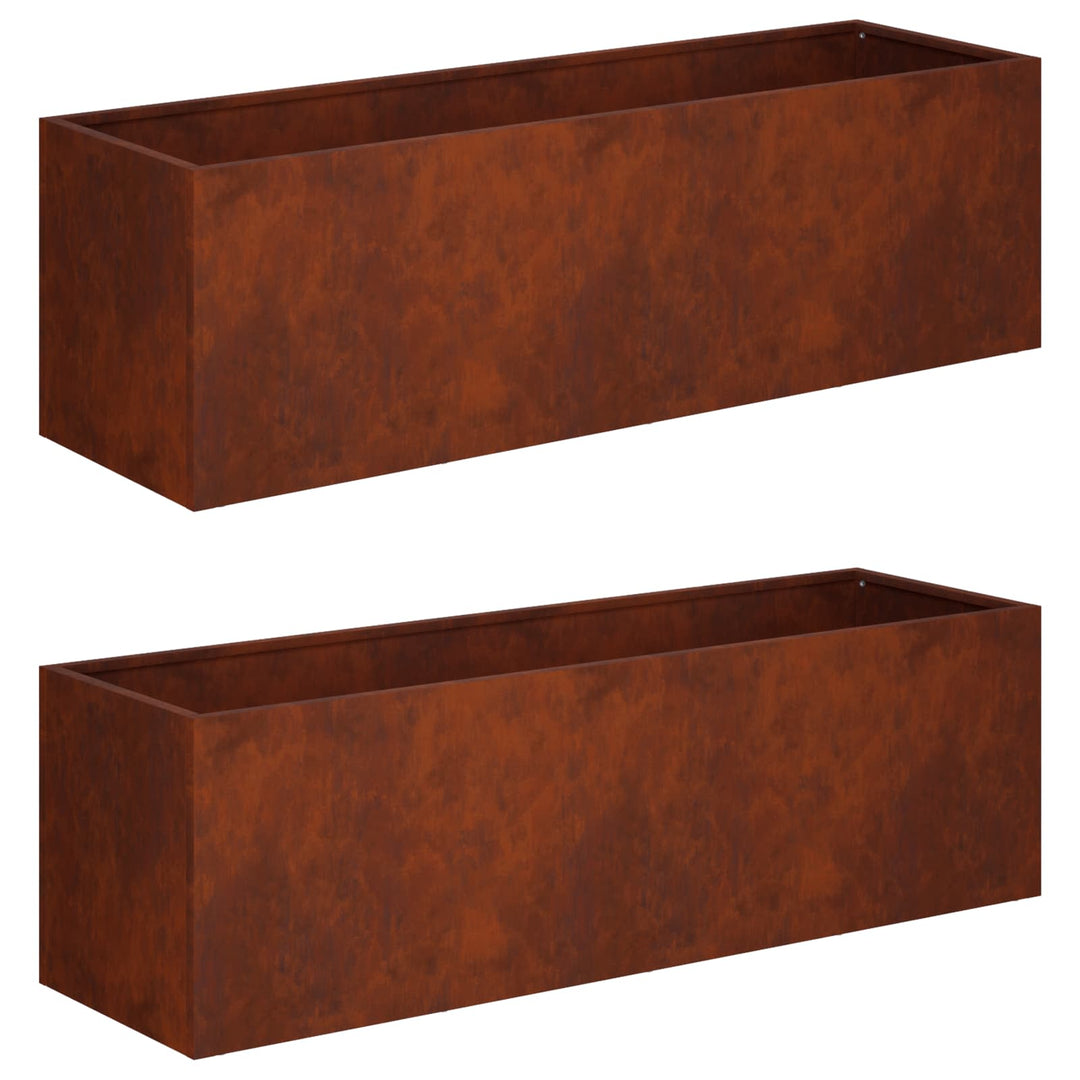 Have Blomsterkrukke 2 stk. Rusten 100 x 30 x 30 cm Cortenstål