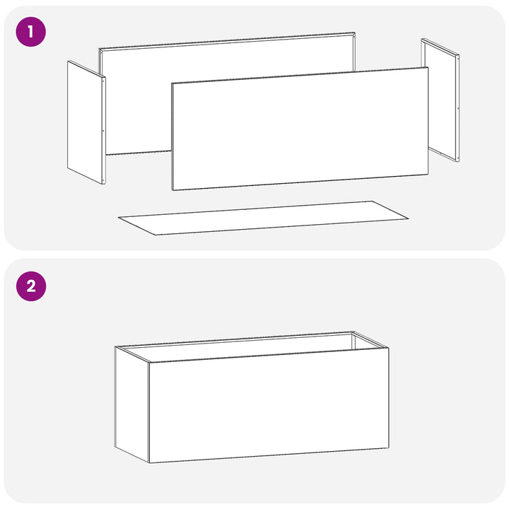 Have Blomsterkrukke 2 stk. Sort 100 x 40 x 40 cm