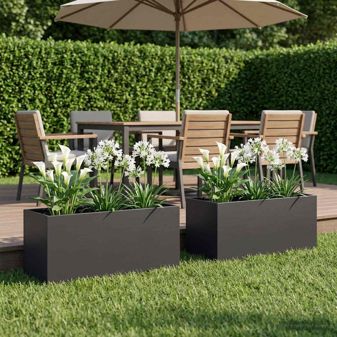 Have Blomsterkrukke 2 stk. Sort 100 x 40 x 40 cm