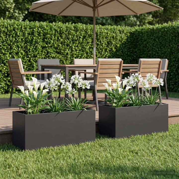 Have Blomsterkrukke 2 stk. Sort 100 x 40 x 40 cm