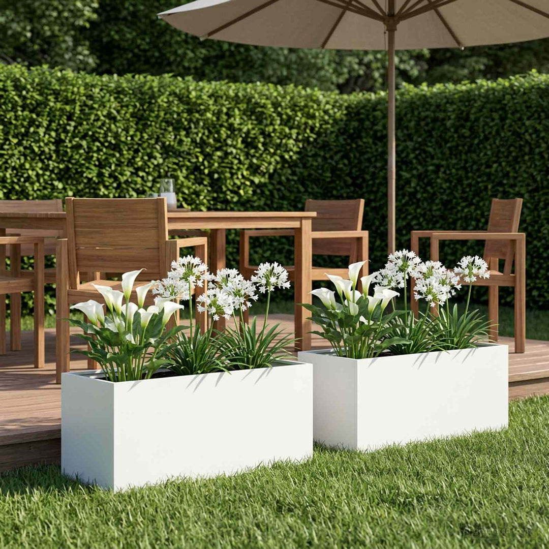 Have Blomsterkrukke 2 stk. Hvid 100 x 40 x 40 cm