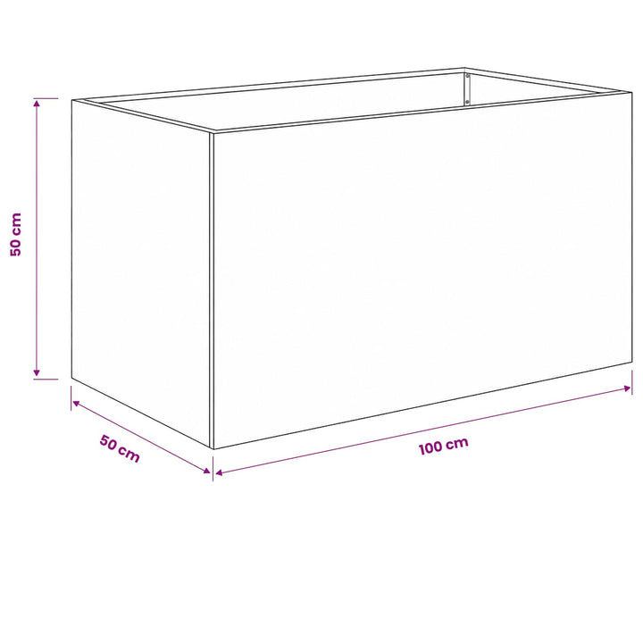 Have Blomsterkrukke 2 stk. Sort 100 x 50 x 50 cm