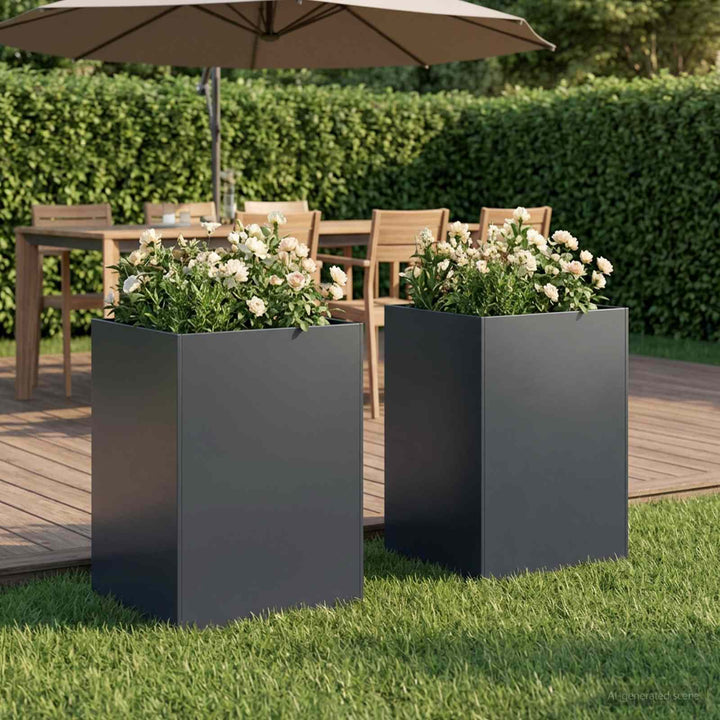 Have Blomsterkrukke 2 stk. Antracit 40 x 40 x 75 cm