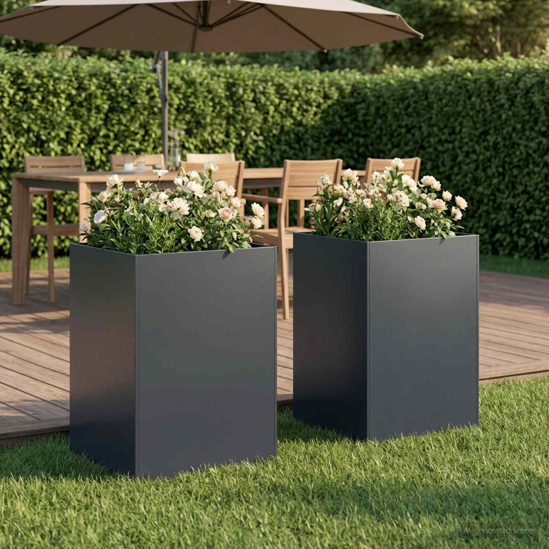 Have Blomsterkrukke 2 stk. Antracit 50 x 50 x 75 cm