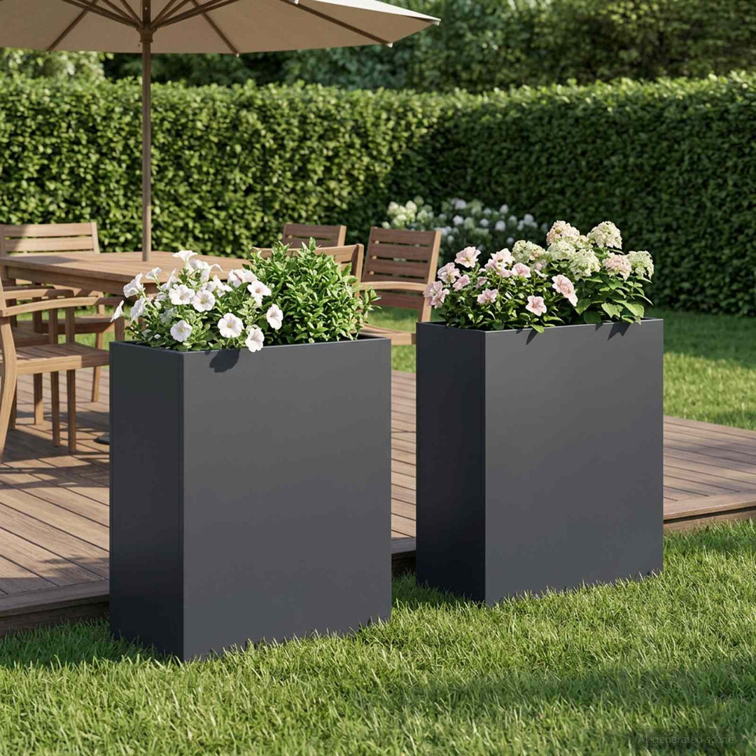 Have Blomsterkrukke 2 stk. Antracit 40 x 20 x 50 cm