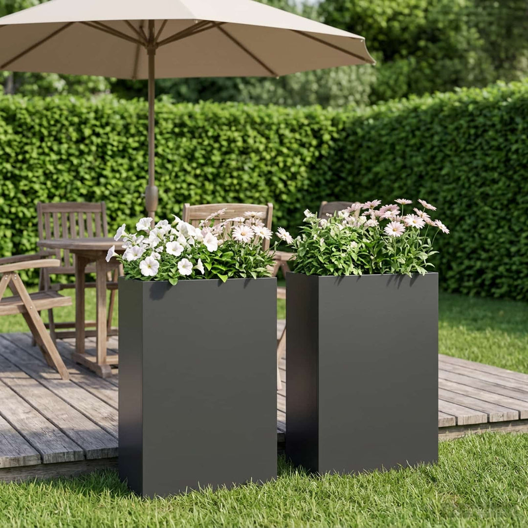Have Blomsterkrukke 2 stk. Sort 40 x 20 x 75 cm Koldvalset stål