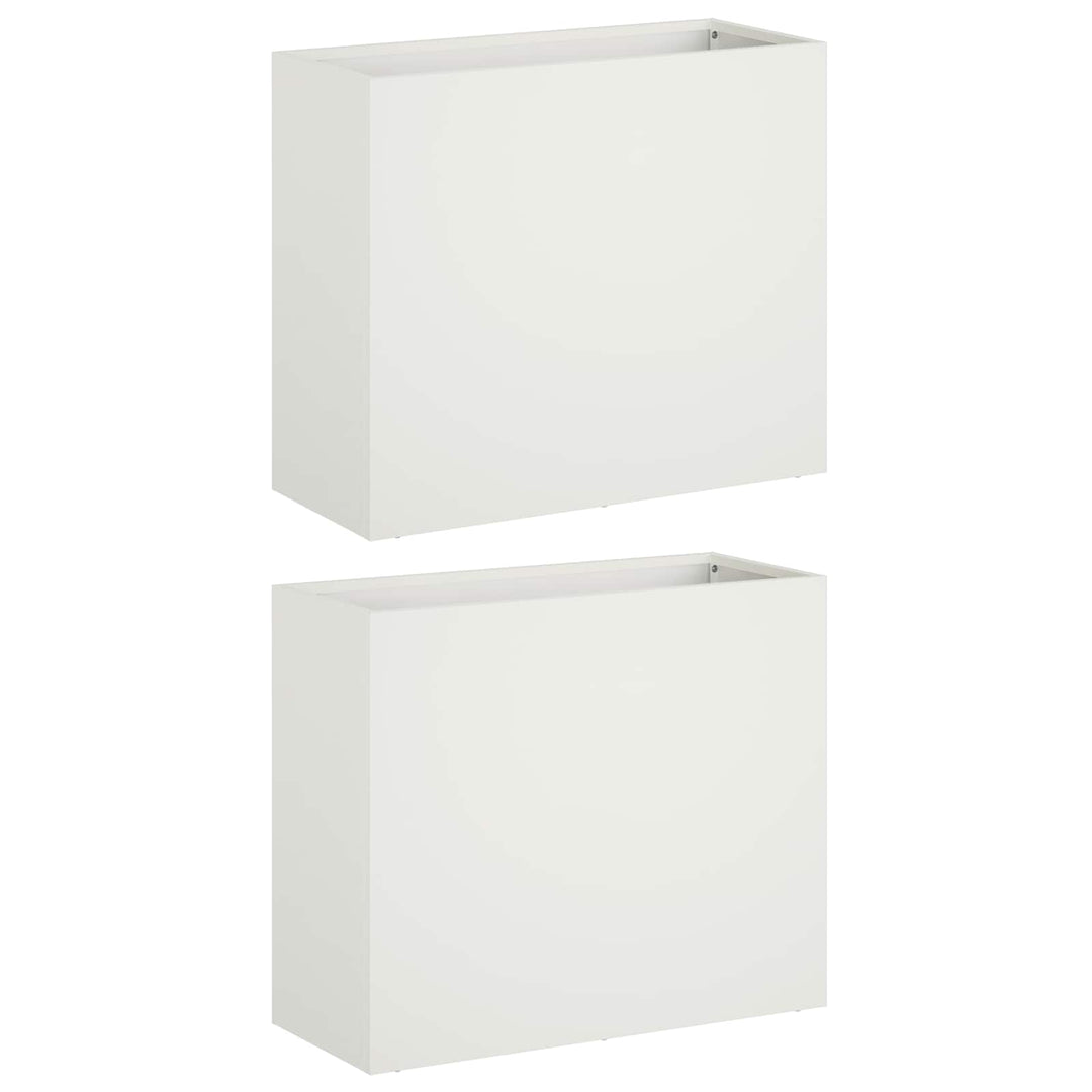 Have Blomsterkrukke 2 stk. Hvid 50 x 20 x 40 cm Koldvalset stål