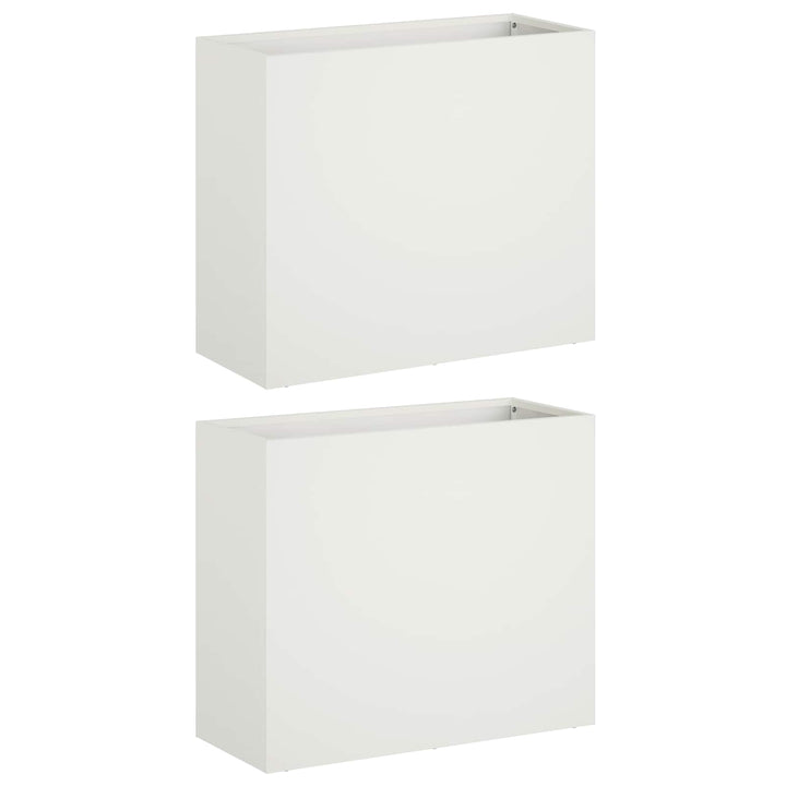 Have Blomsterkrukke 2 stk. Hvid 50 x 20 x 40 cm Koldvalset stål