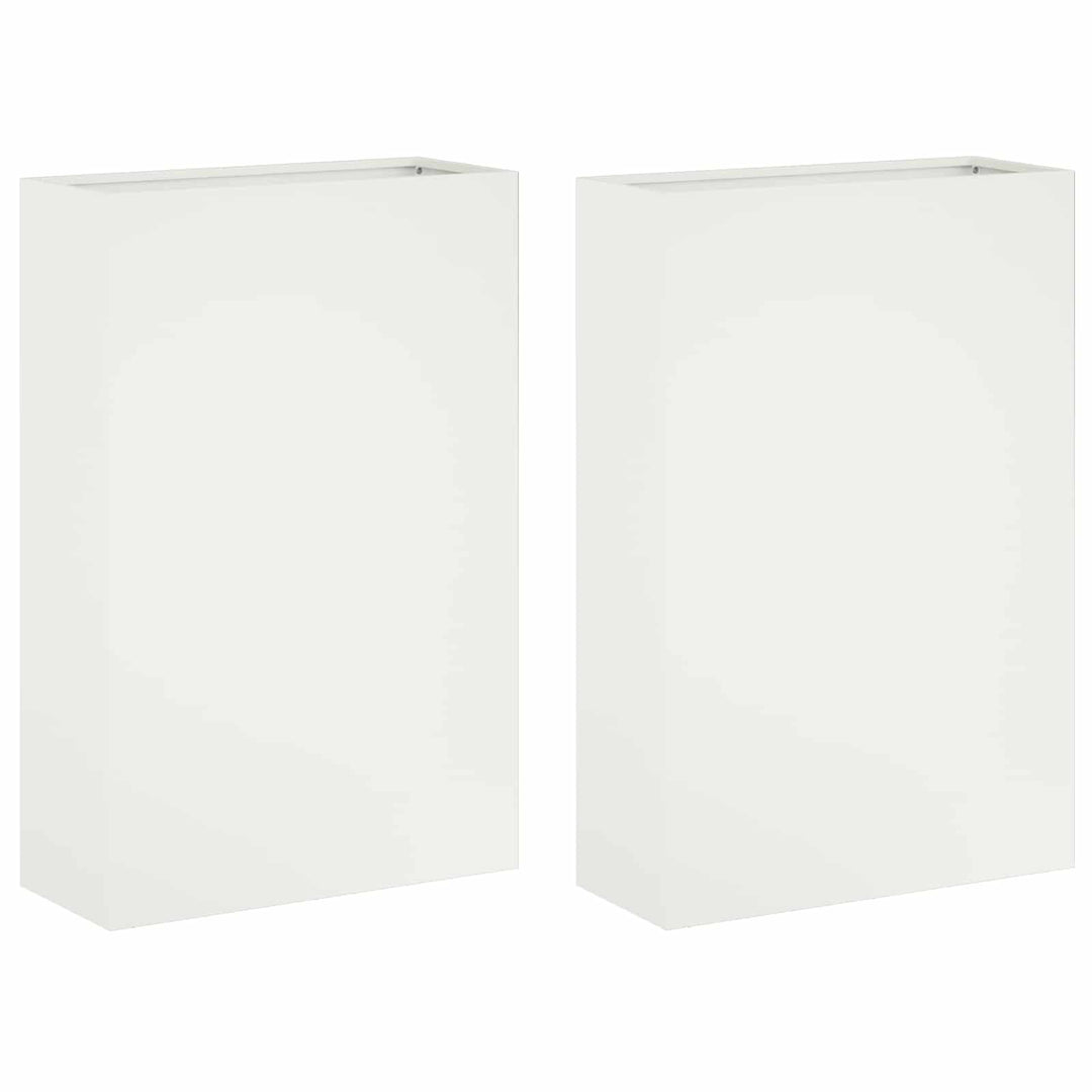 Have Blomsterkrukke 2 stk. Hvid 50 x 20 x 75 cm Koldvalset stål