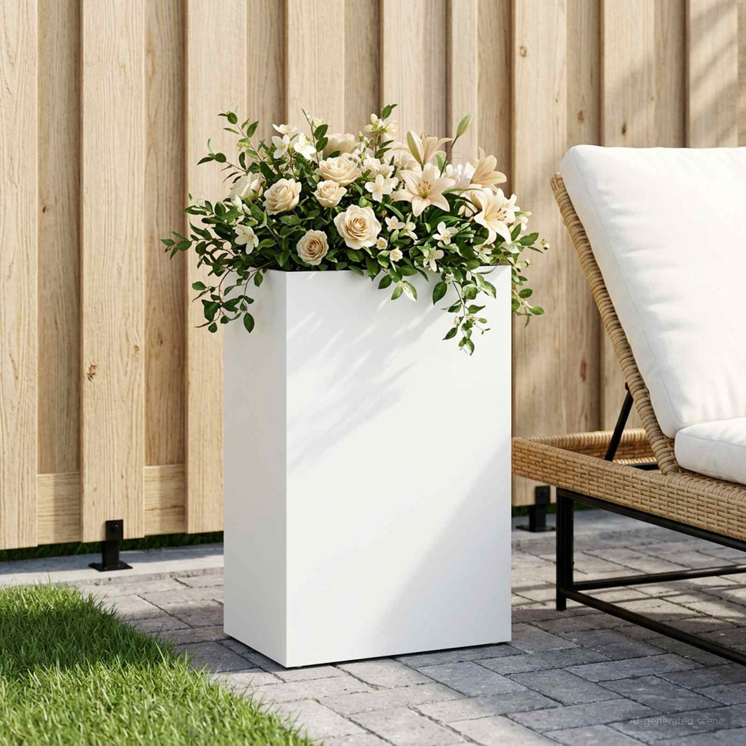 Have Blomsterkrukke Hvid 40 x 30 x 75 cm Koldvalset stål