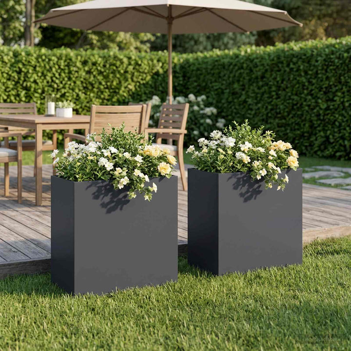 Have Blomsterkrukke 2 stk. Antracit 50 x 30 x 50 cm