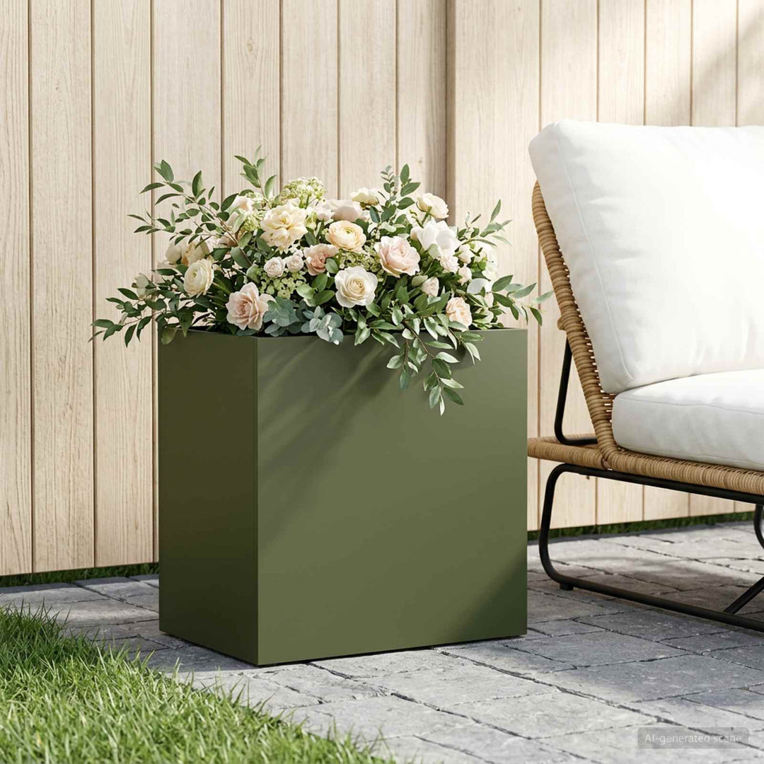 Have Blomsterkrukke Olivengrøn 50 x 30 x 50 cm Koldvalset stål