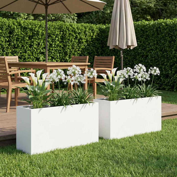 Have Blomsterkrukke 2 stk. Hvid 80 x 30 x 50 cm Koldvalset stål