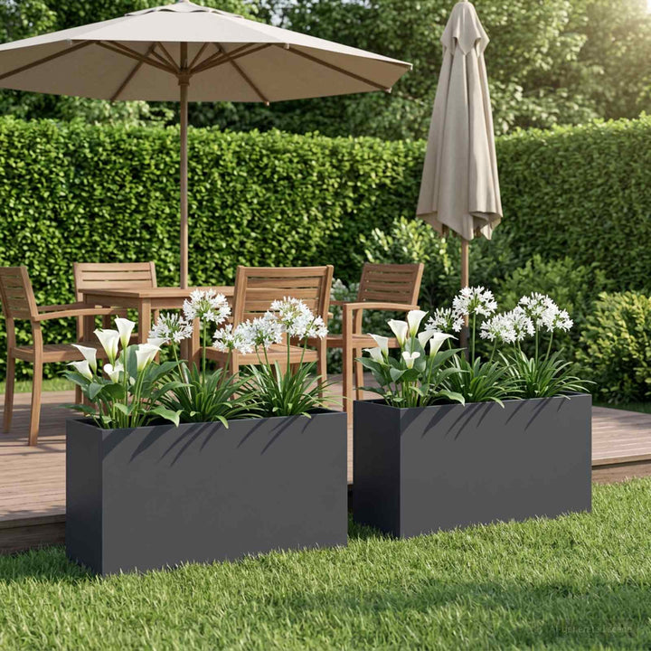 Have Blomsterkrukke 2 stk. Antracit 100 x 30 x 40 cm