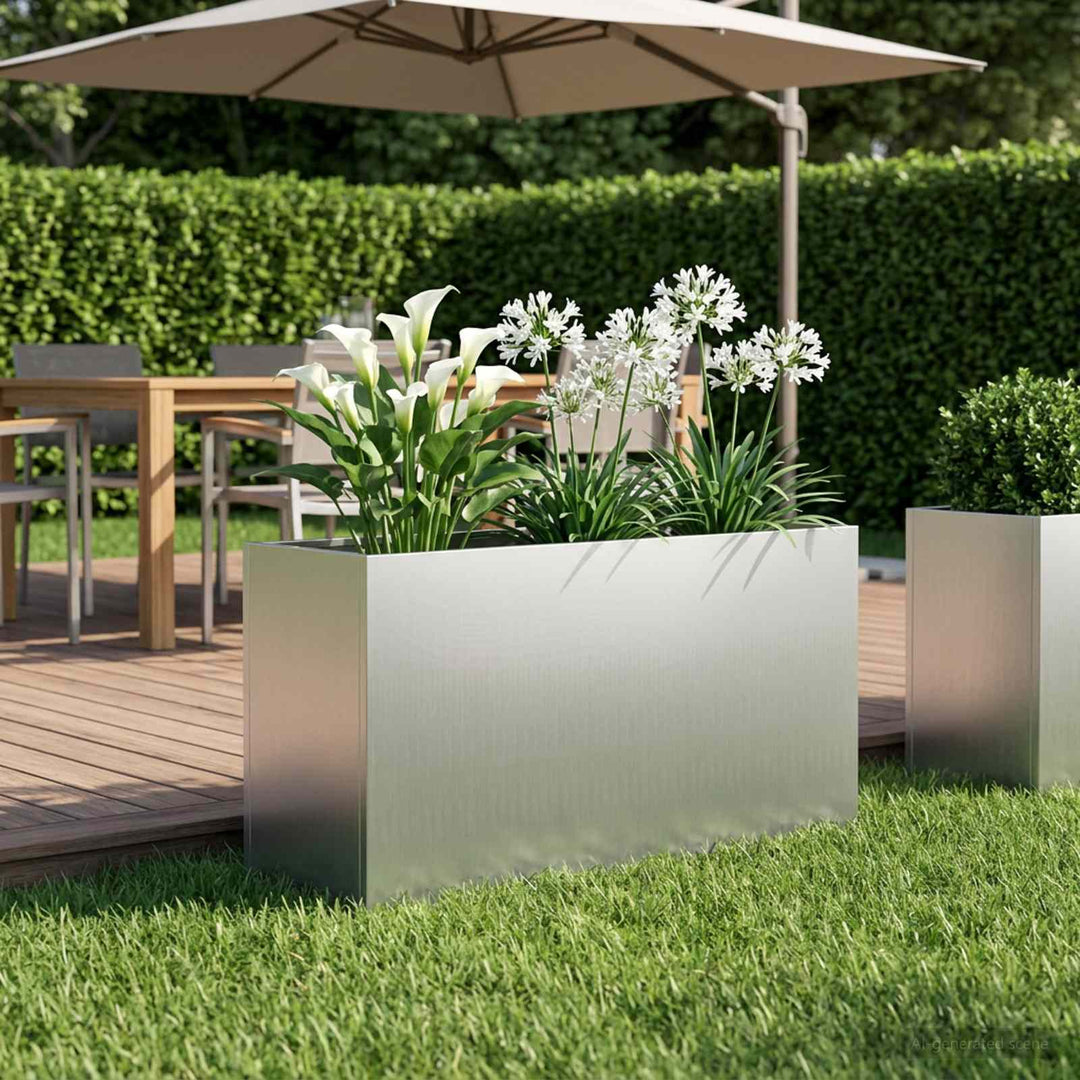 Have Blomsterkrukke Sølv 100 x 30 x 40 cm Galvaniseret stål