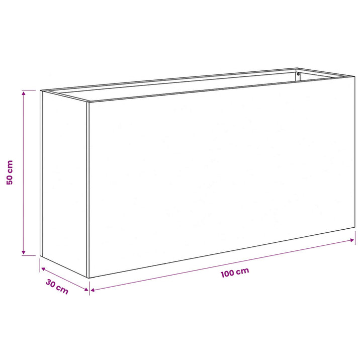 Have Blomsterkrukke Sort 100 x 30 x 50 cm Koldvalset stål