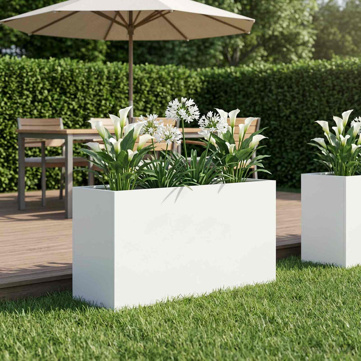 Have Blomsterkrukke Hvid 100 x 30 x 50 cm Koldvalset stål