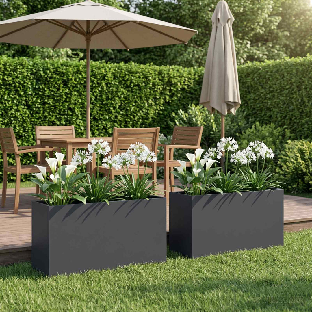 Have Blomsterkrukke 2 stk. Antracit 100 x 30 x 50 cm