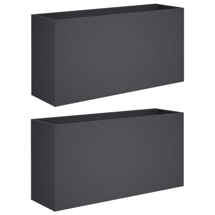 Have Blomsterkrukke 2 stk. Antracit 100 x 30 x 50 cm