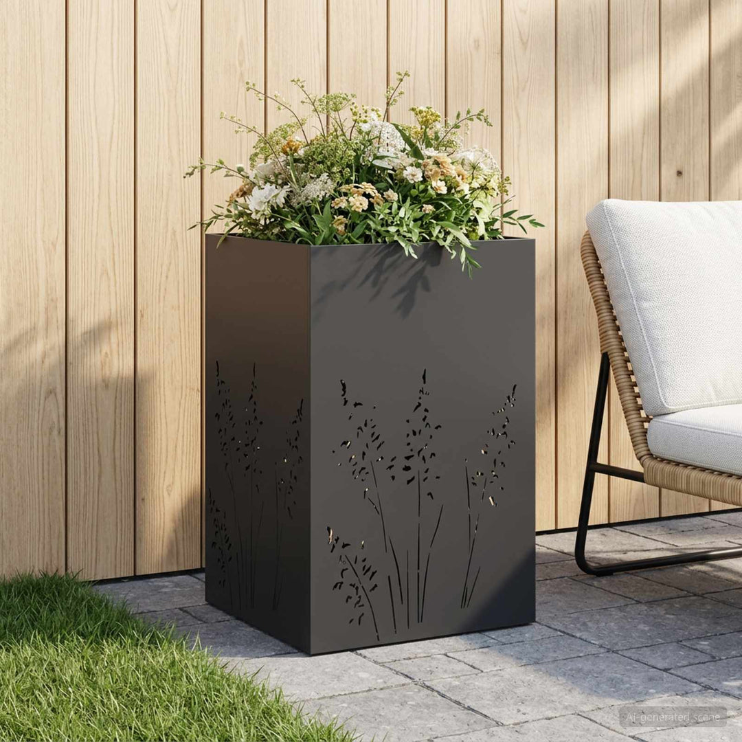 Have Blomsterkrukke Sort 50 x 50 x 75 cm Koldvalset stål