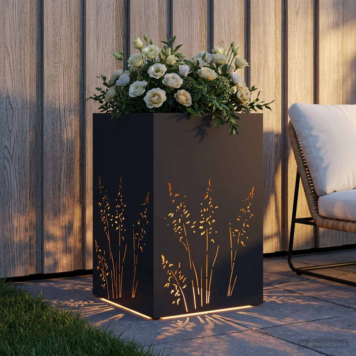 Have Blomsterkrukke Sort 50 x 50 x 75 cm Koldvalset stål