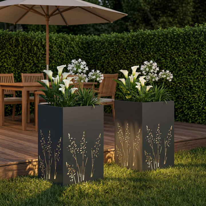 Have Blomsterkrukke 2 stk. Antracit 50 x 50 x 75 cm