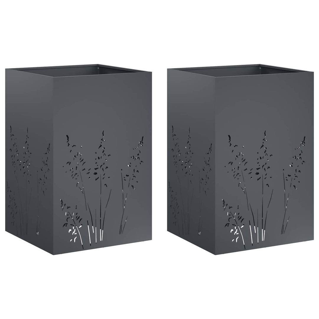 Have Blomsterkrukke 2 stk. Antracit 50 x 50 x 75 cm
