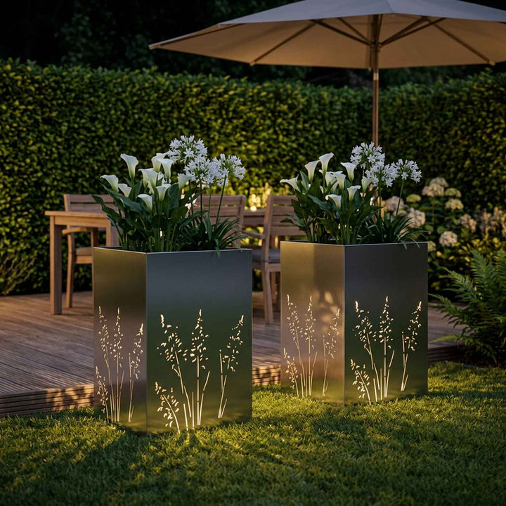 Have Blomsterkrukke 2 stk. Sølv 50 x 50 x 75 cm Rustfrit stål