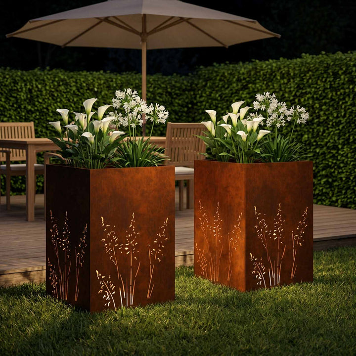 Have Blomsterkrukke 2 stk. Rusten 50 x 50 x 75 cm Cortenstål