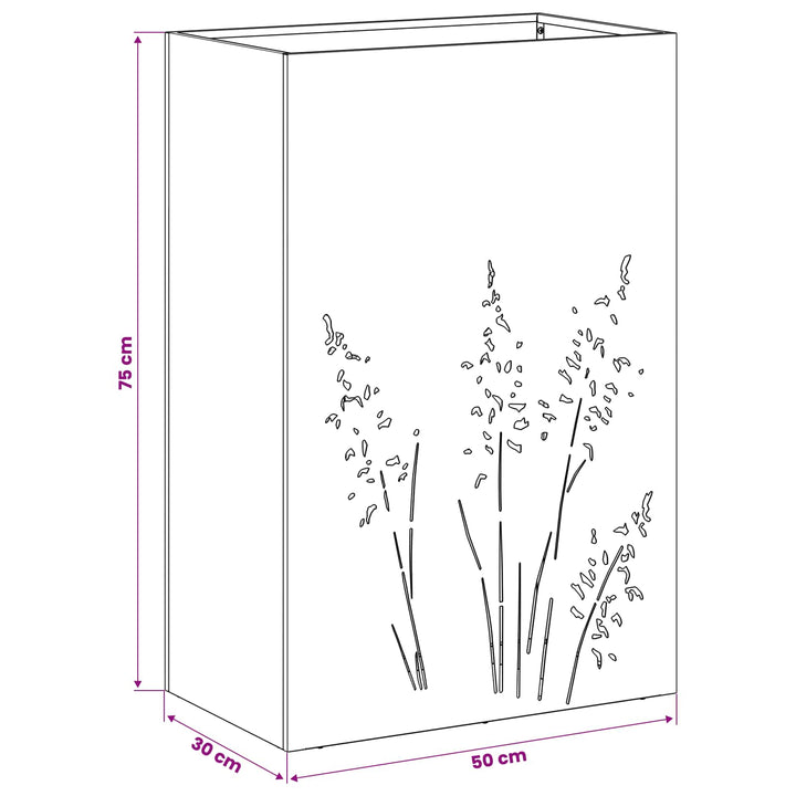 Have Blomsterkrukke 2 stk. Sort 50 x 30 x 75 cm Koldvalset stål