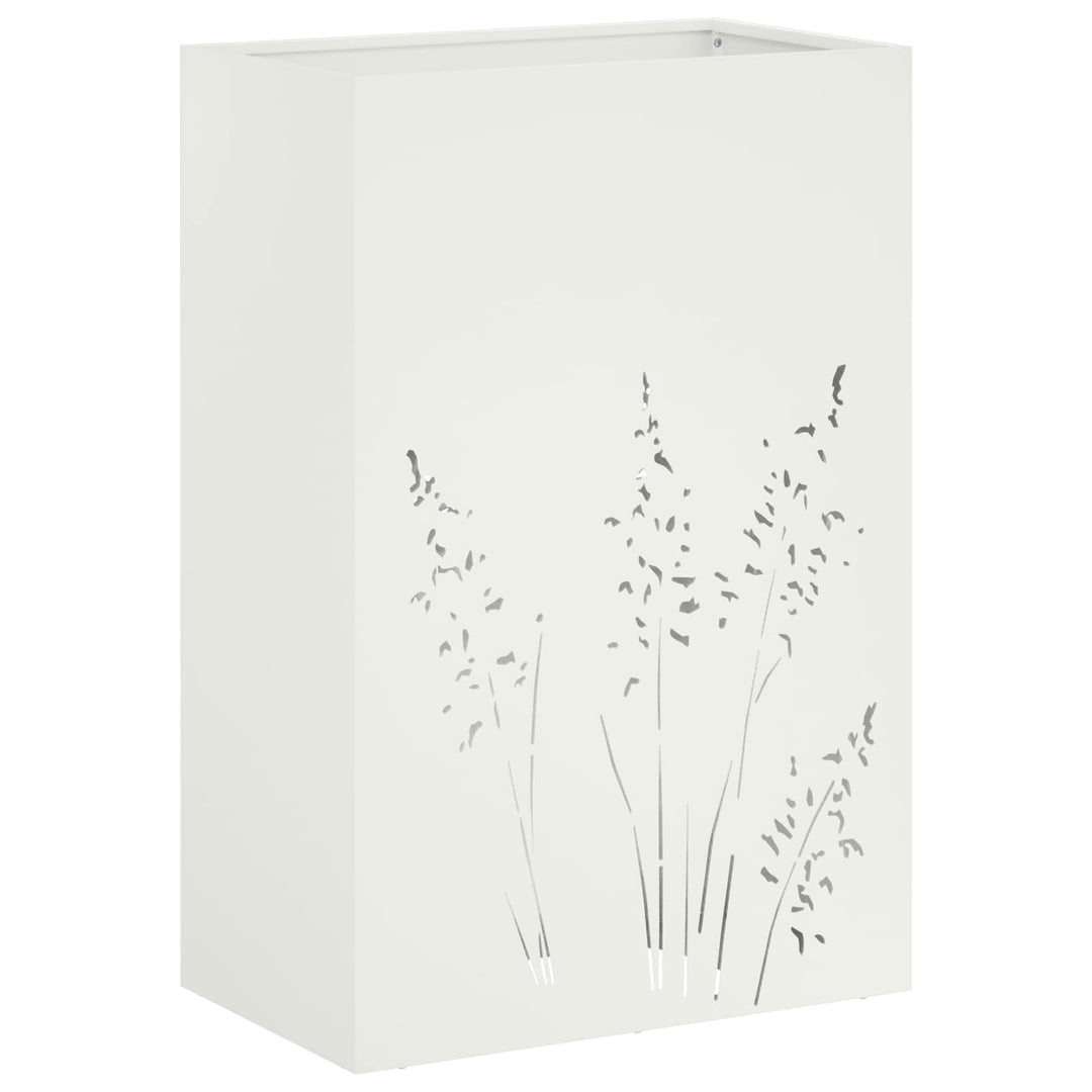 Have Blomsterkrukke 2 stk. Hvid 50 x 30 x 75 cm Koldvalset stål