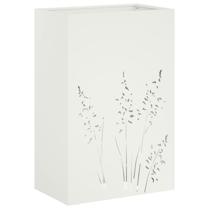 Have Blomsterkrukke 2 stk. Hvid 50 x 30 x 75 cm Koldvalset stål