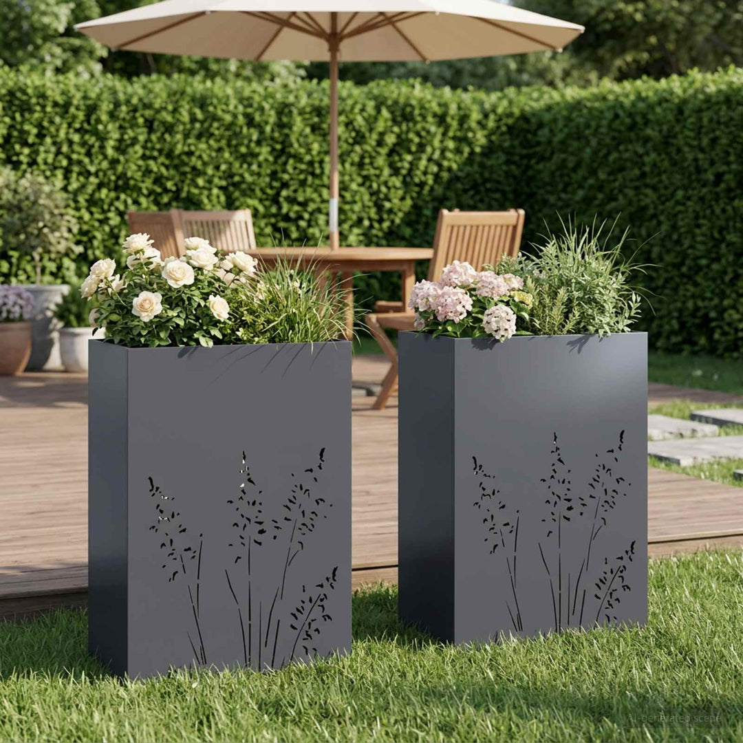 Have Blomsterkrukke 2 stk. Antracit 50 x 30 x 75 cm