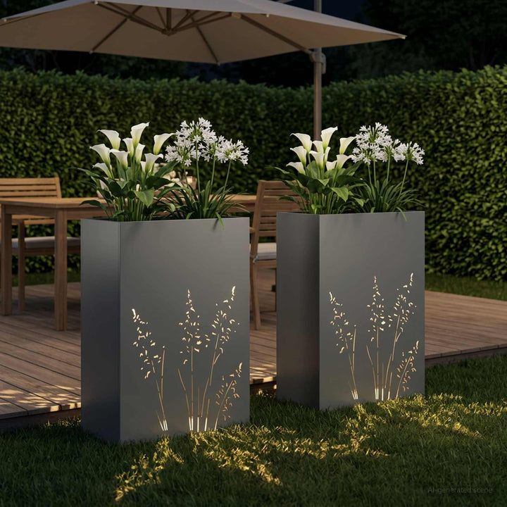 Have Blomsterkrukke 2 stk. Antracit 50 x 30 x 75 cm