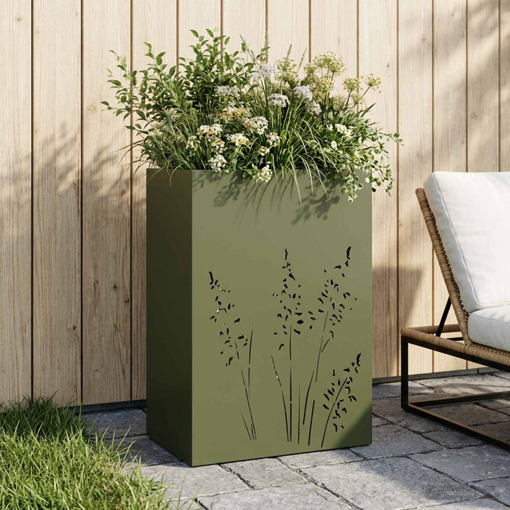 Have Blomsterkrukke Olivengrøn 50 x 30 x 75 cm Koldvalset stål