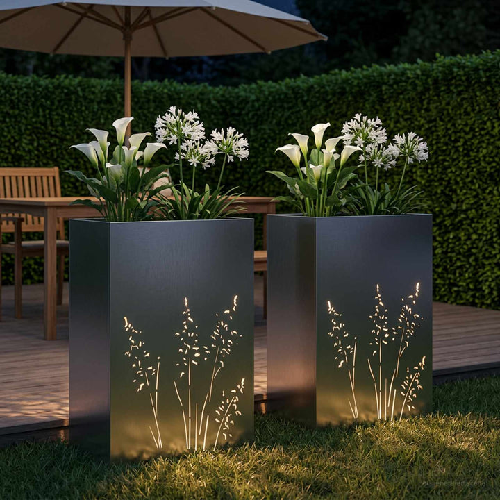 Have Blomsterkrukke 2 stk. Sølv 50 x 30 x 75 cm Rustfrit stål