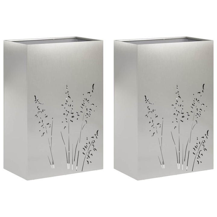 Have Blomsterkrukke 2 stk. Sølv 50 x 30 x 75 cm Rustfrit stål