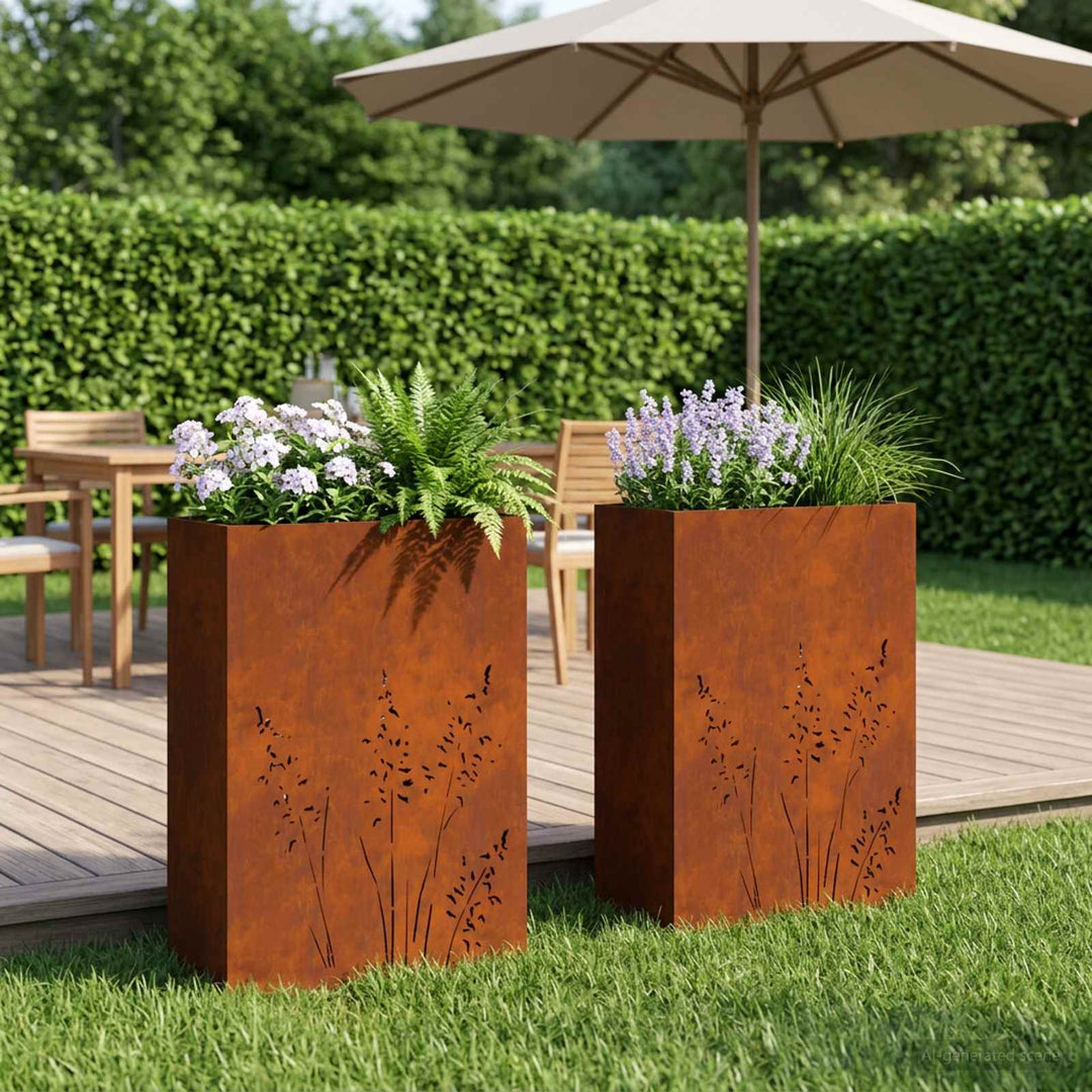 Have Blomsterkrukke 2 stk. Rusten 50 x 30 x 75 cm Cortenstål