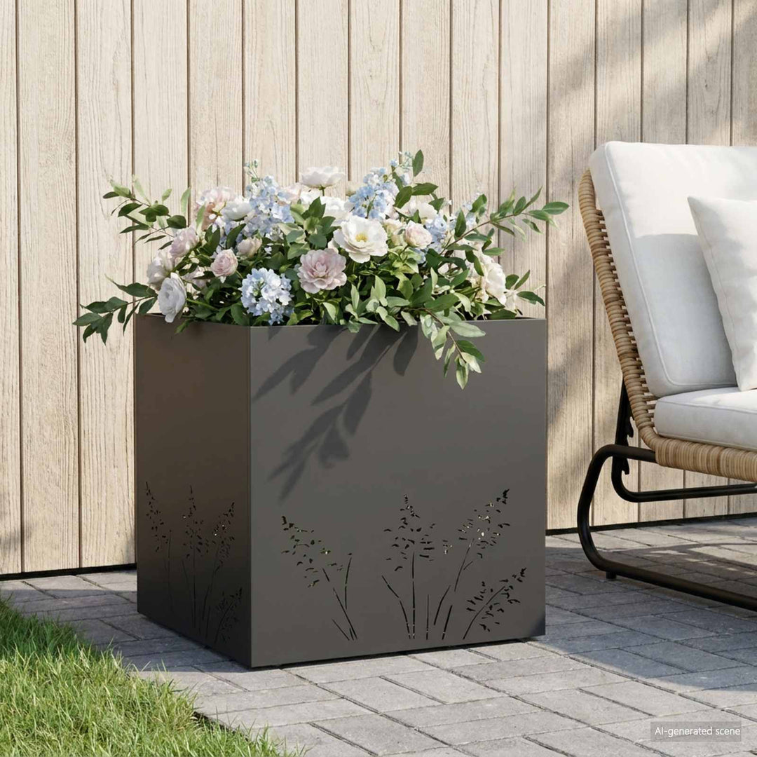 Have Blomsterkrukke Sort 50 x 50 x 49 cm Koldvalset stål