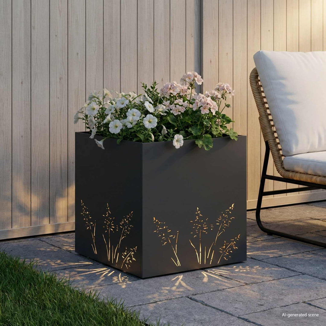 Have Blomsterkrukke Sort 50 x 50 x 49 cm Koldvalset stål
