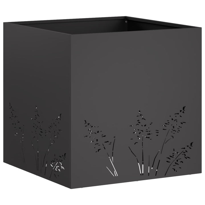 Have Blomsterkrukke 2 stk. Sort 50 x 50 x 49 cm Koldvalset stål