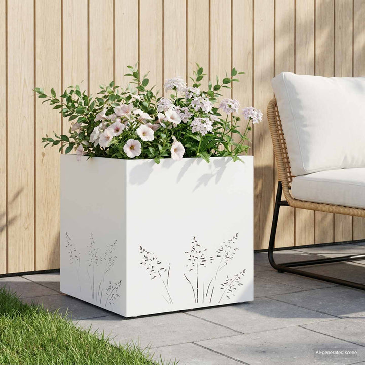 Have Blomsterkrukke Hvid 50 x 50 x 49 cm Koldvalset stål