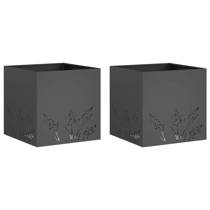 Have Blomsterkrukke 2 stk. Antracit 50 x 50 x 49 cm