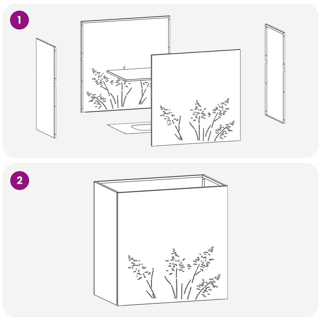 Have Blomsterkrukke Sort 50 x 30 x 49 cm Koldvalset stål