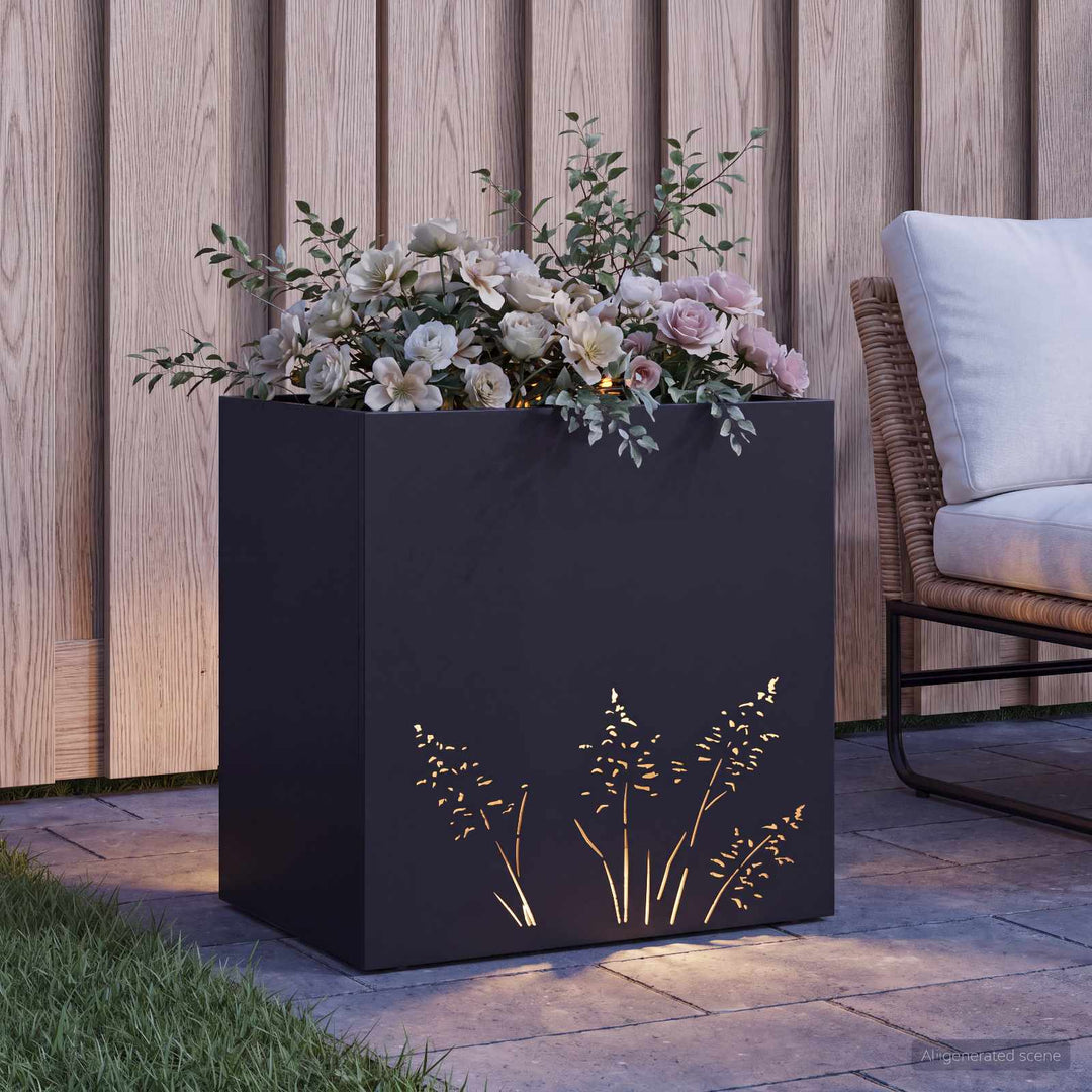 Have Blomsterkrukke Sort 50 x 30 x 49 cm Koldvalset stål