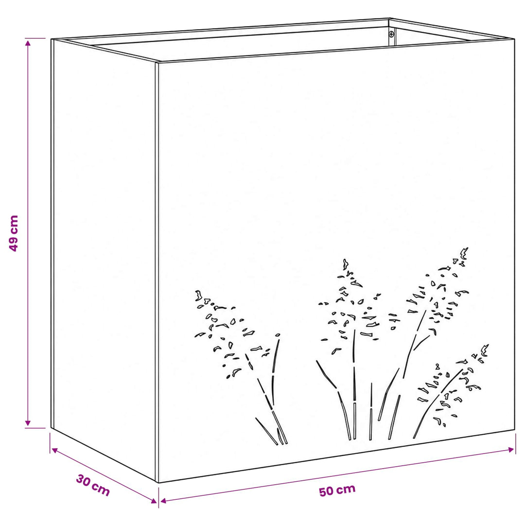 Have Blomsterkrukke Sort 50 x 30 x 49 cm Koldvalset stål