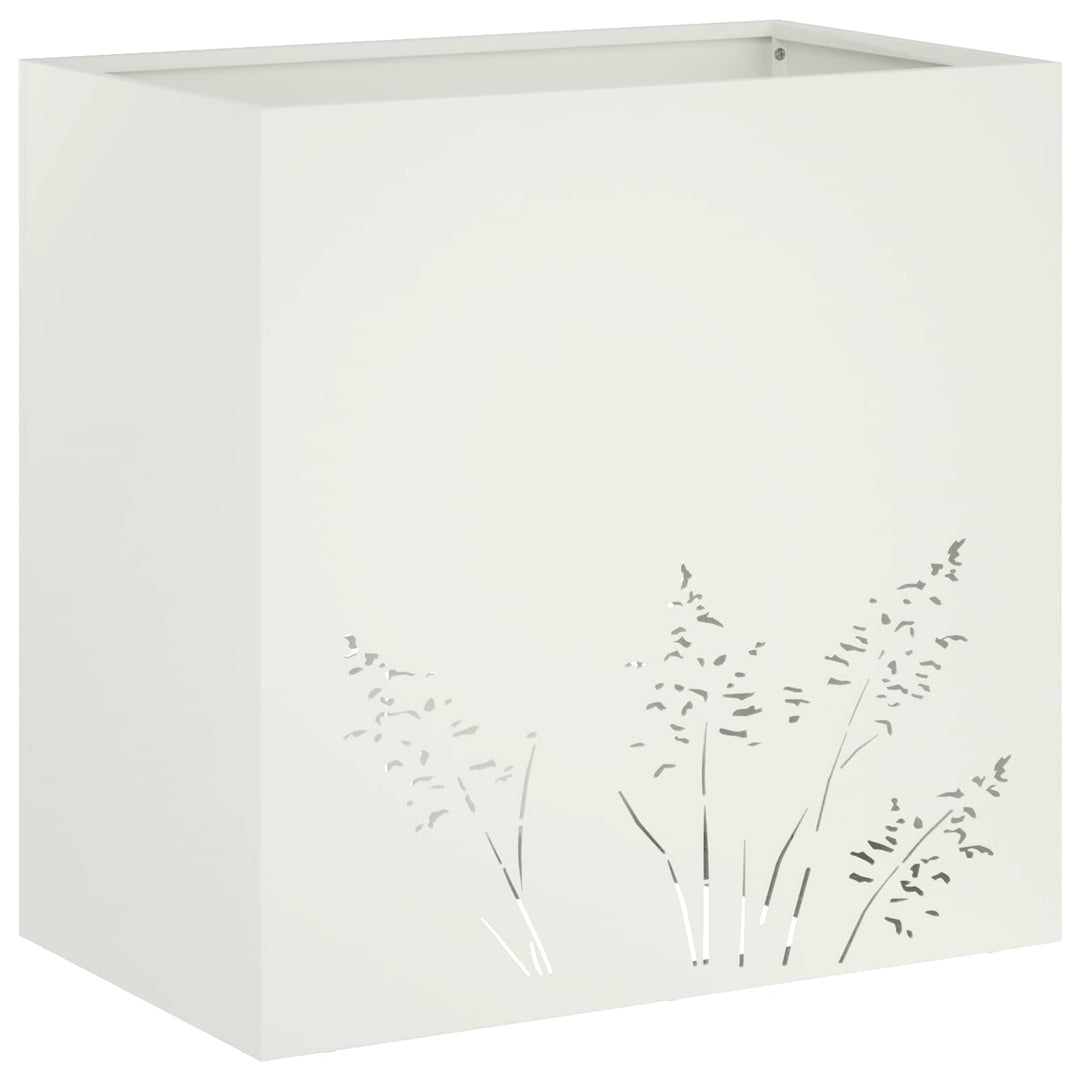 Have Blomsterkrukke 2 stk. Hvid 50 x 30 x 49 cm Koldvalset stål