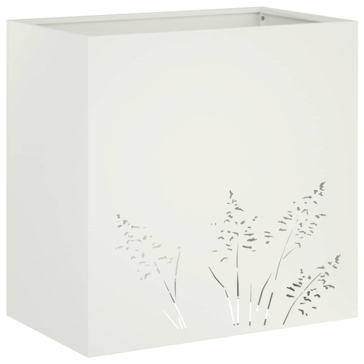 Have Blomsterkrukke 2 stk. Hvid 50 x 30 x 49 cm Koldvalset stål