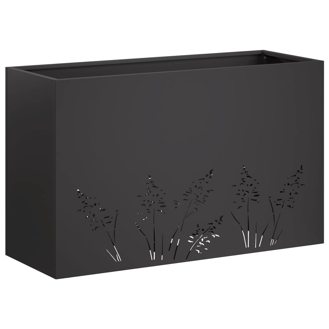 Have Blomsterkrukke Sort 80 x 20 x 49 cm Koldvalset stål